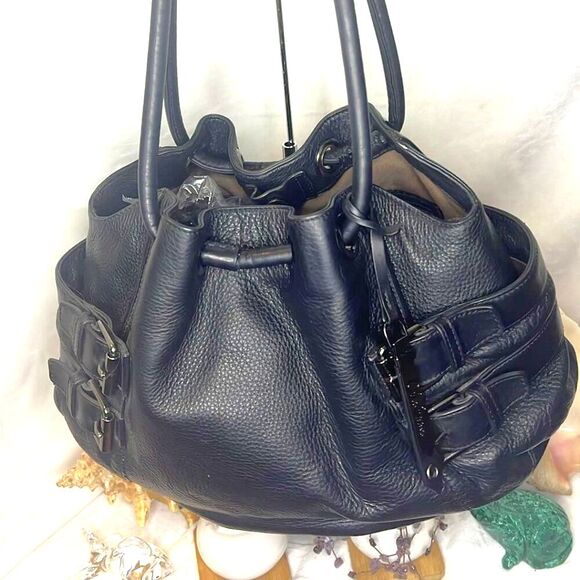 Cole Haan Black Leather Shoulder Batg - EUC - Picture 1 of 10